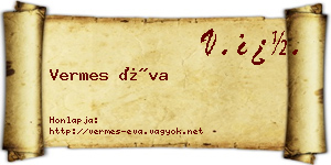 Vermes Éva névjegykártya